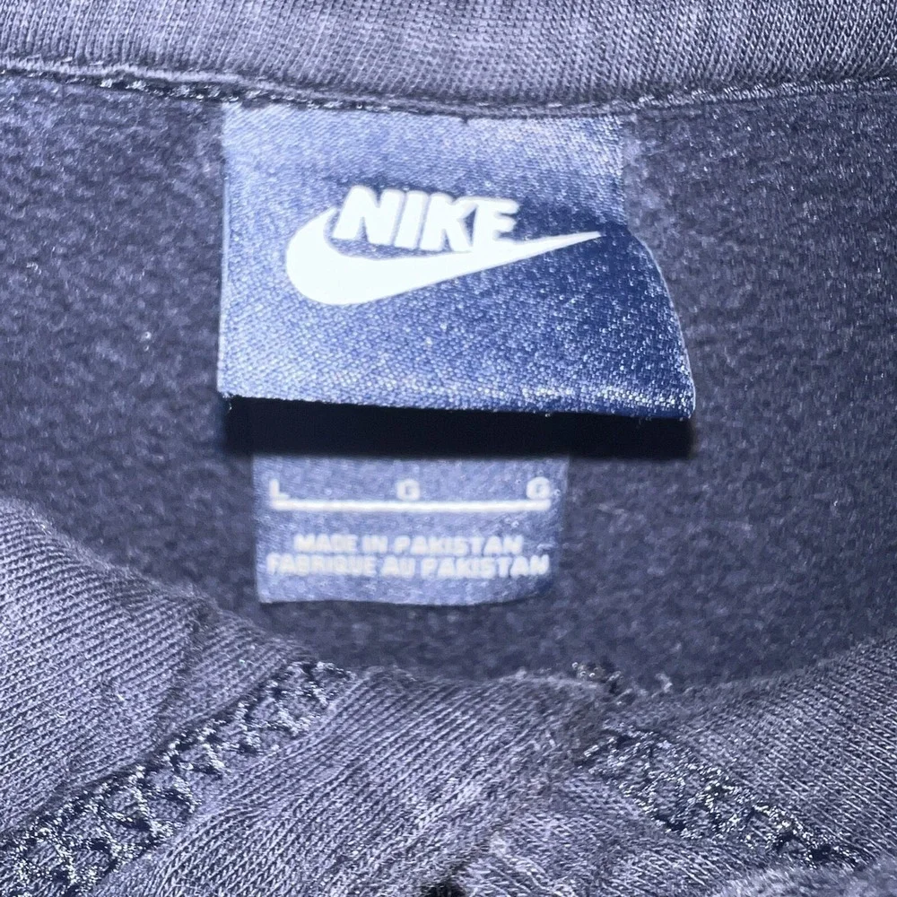VTG Nike Sweater Men's Size L Blue Hoodie Blue Tag Embroidered Logo Pullover 80s